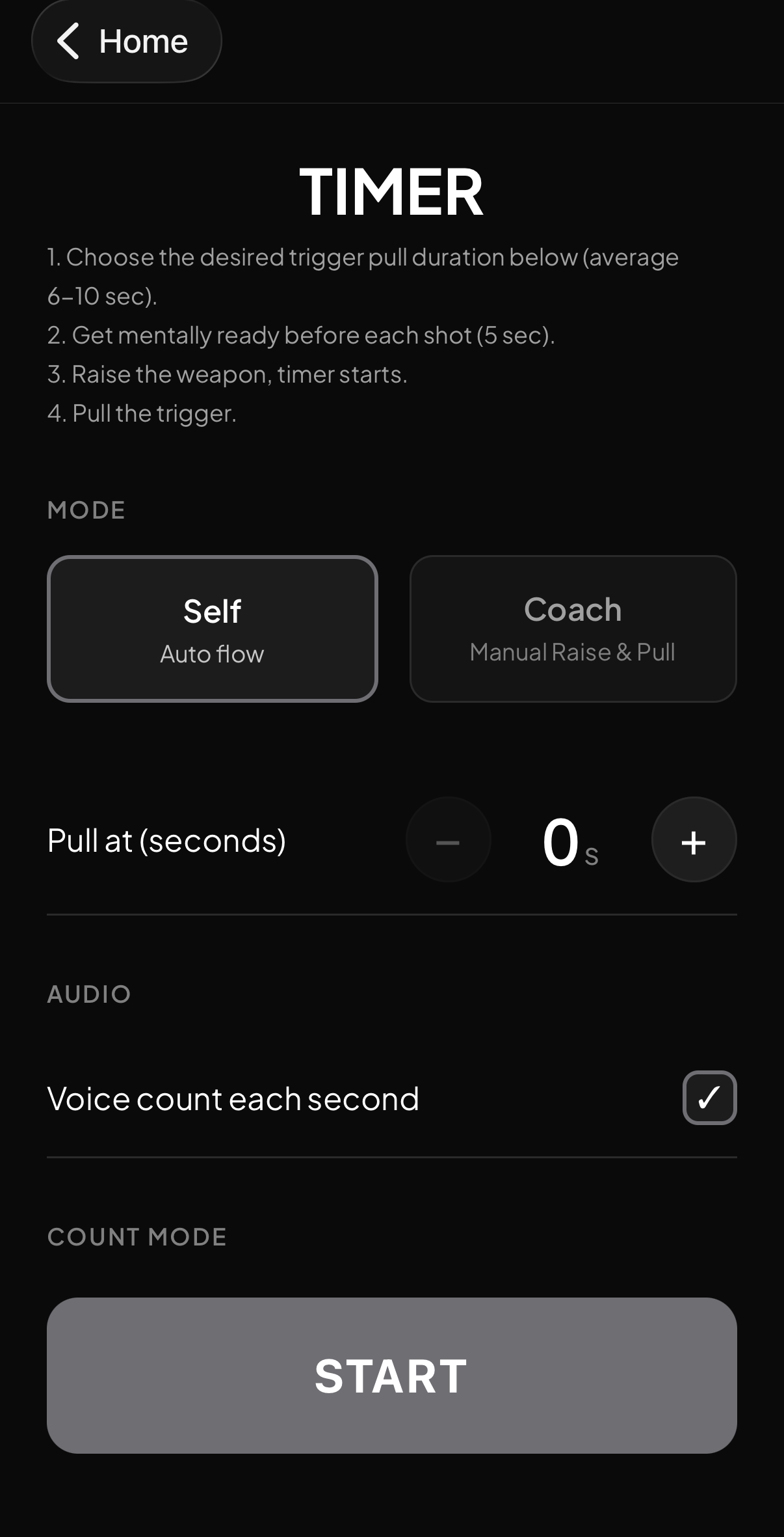 Speaking Clock — voice-guided shot timer